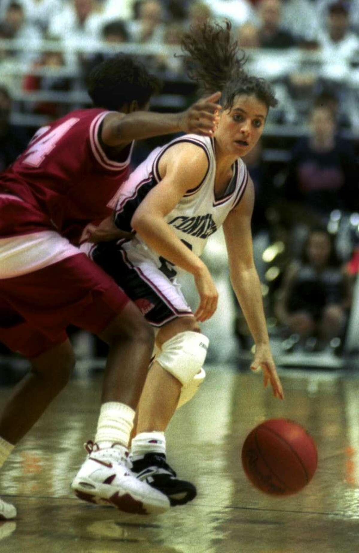 (10) Jennifer Rizzotti was the starting point guard on UConn's first national championship team in 1995. She was named the 1996 Associated Press Player of the Year. During the 1995-96 season, Jennifer set school records for assists with 212 and steals with 112.