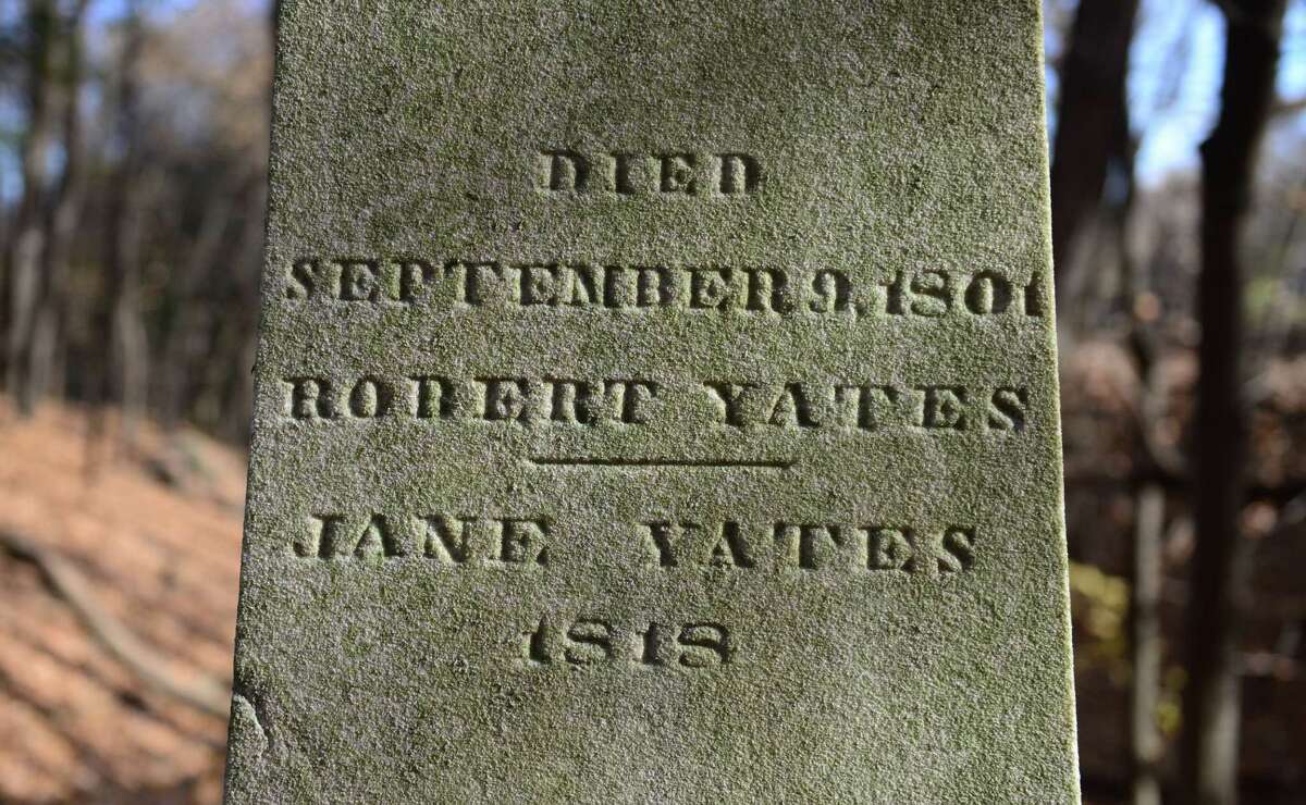 The headstone of Robert Yates. (Will Waldron/Times Union)