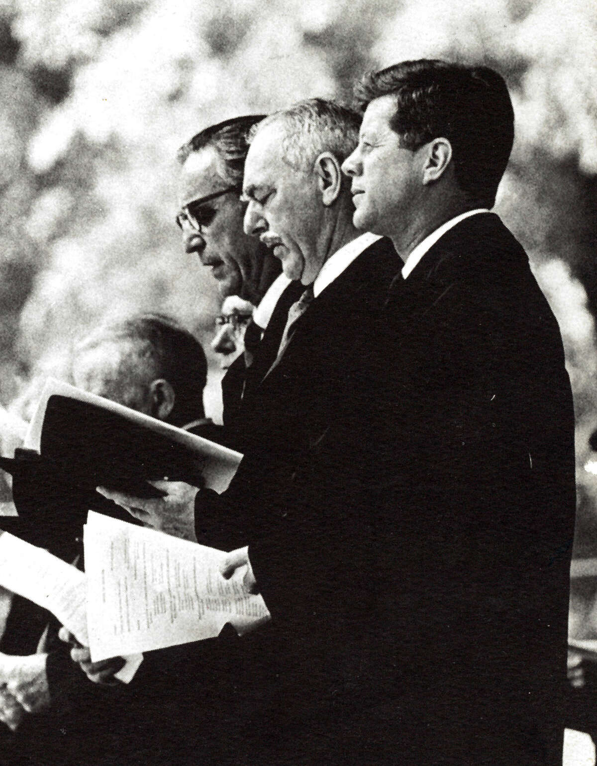 Kennedy in Connecticut - President John F. Kennedy receives an honorary degree from Yale University, in New Haven, in 1962.