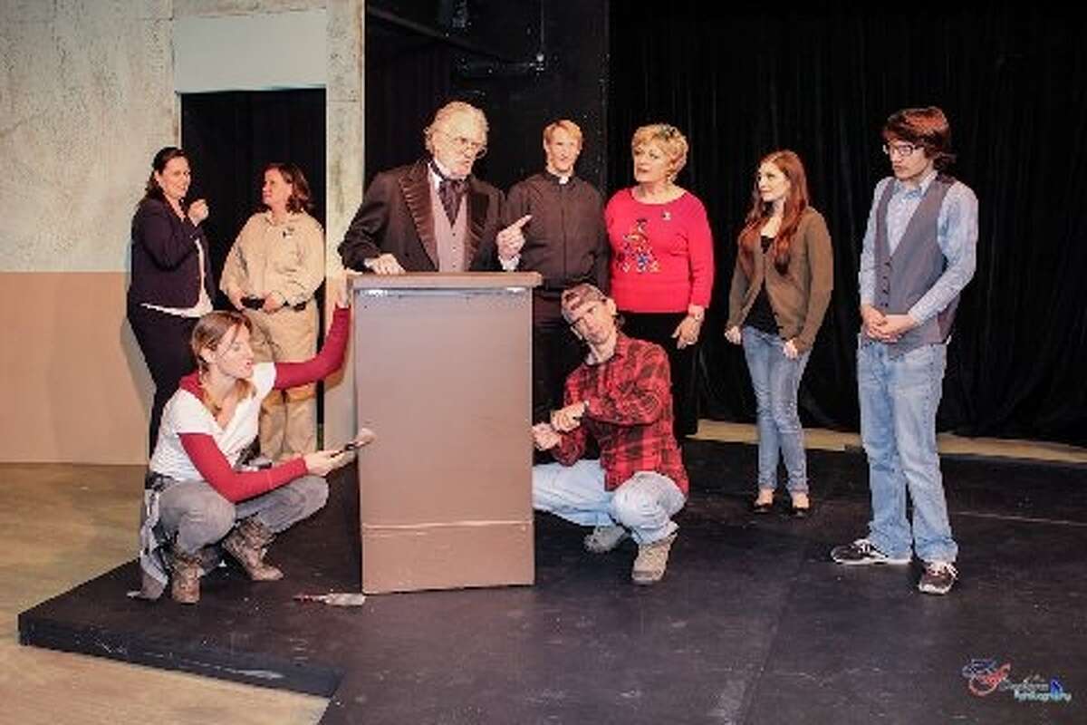 The cast of "The Christmas Visitor" includes, in front, from left: Jenny Klonizchii and Matt Grabowski. Standing, from left, are: Renea Runnels, Ann Dolbee, John Kaiser, Marc Connelly, Julie Owen, Luci Galloway and Anthony Martino.