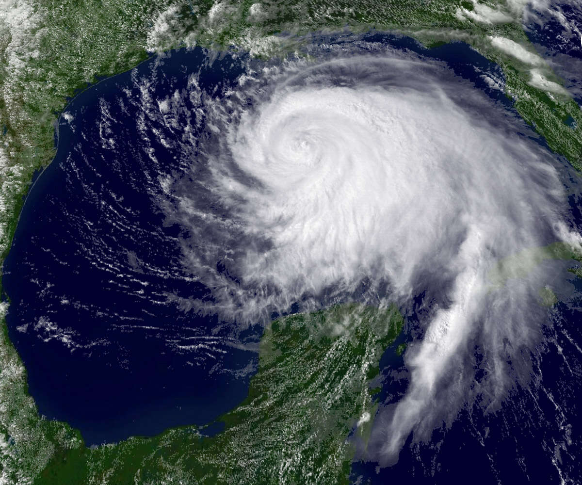 This image from the National Oceanic and Atmospheric Administration shows the massive size of Hurricane Ike on Sept. 11, 2008.