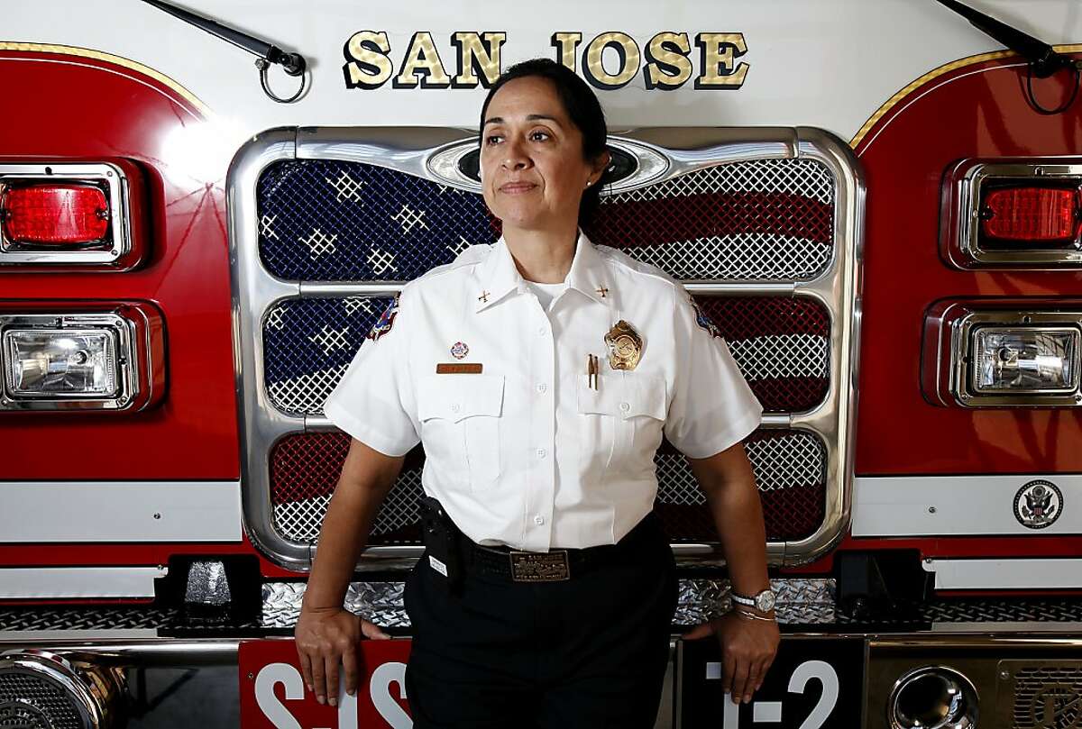 Patricia Tapia, the Battalion Chief for Fire Station 2 in San Jose, Calif., on Saturday, November 23, 2013.