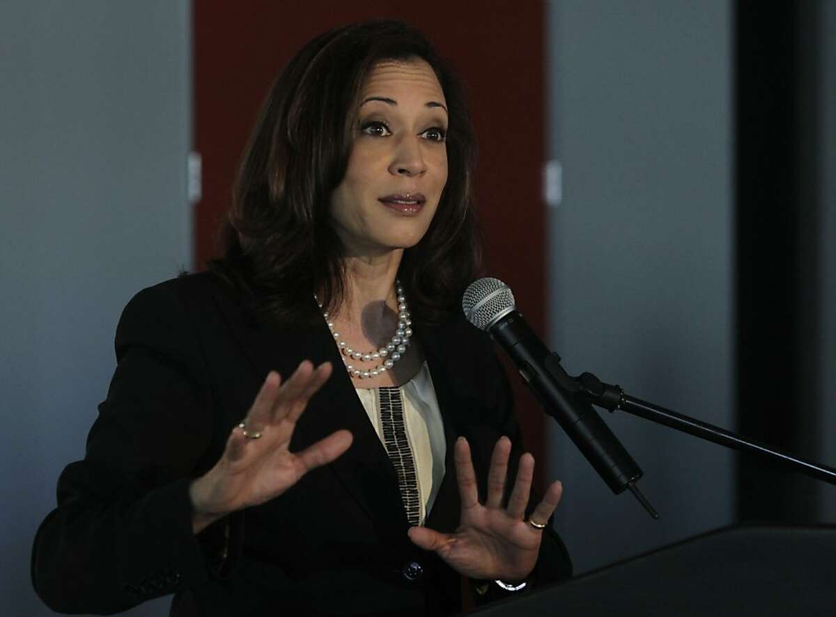 California Attorney General Kamala Harris delivers the keynote speech at the Future of Privacy+Innovation conference in San Francisco, Calif. on Wednesday, April 10, 2013.