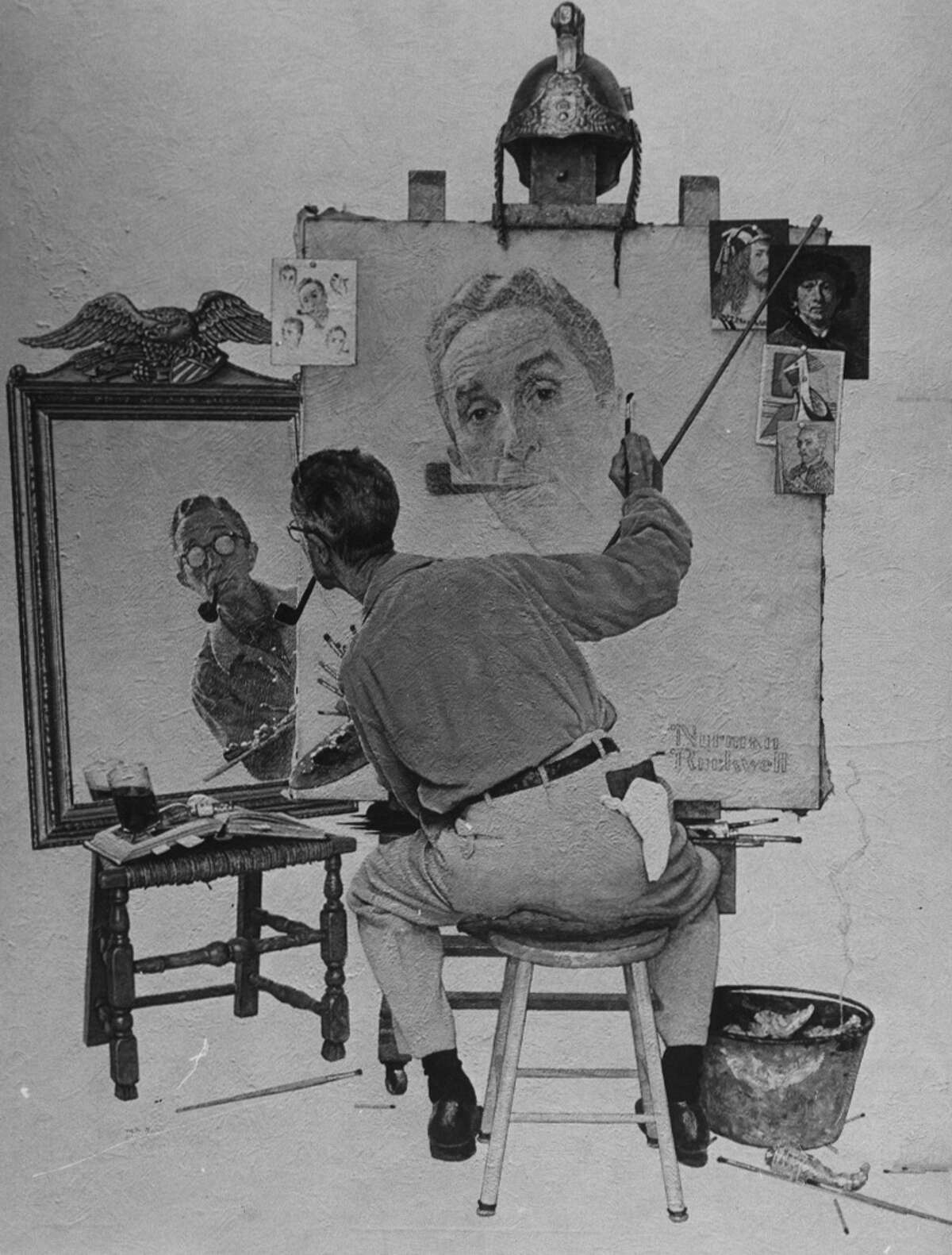 Norman Rockwell, 'Self Portrait. (Times Union Archive) ORG XMIT: MER2013112311313202
