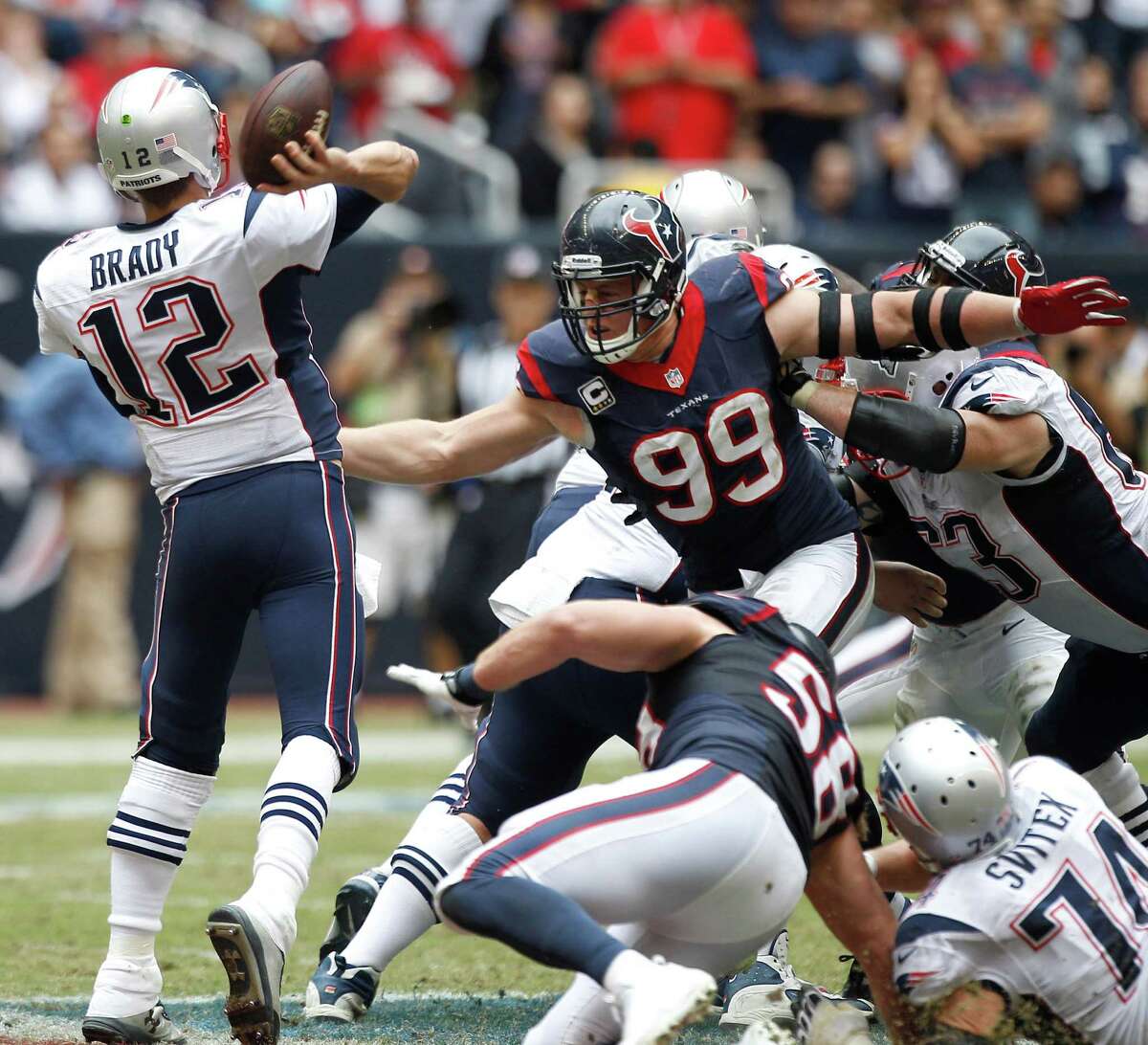 J.J. Watt gets great jump to help sack Tom Brady