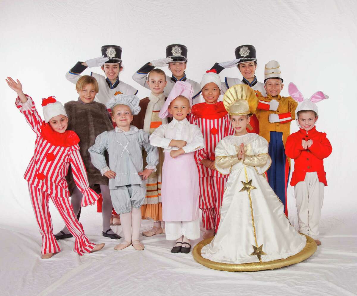 Darien residents performing in the Connecticut Ballet's production of "The Nutcracker" are, in front row from left, Megan Case, Katherine Drugge, Phoebe Bryan, Anastassia Grytsenko and Katie Cutler; middle row, Tate Hanson, Sophie Hill, Ping Ryan and Chase Hanson; back row, Jordan Cassetta, Elena Uttley and Ashley Cassetta.