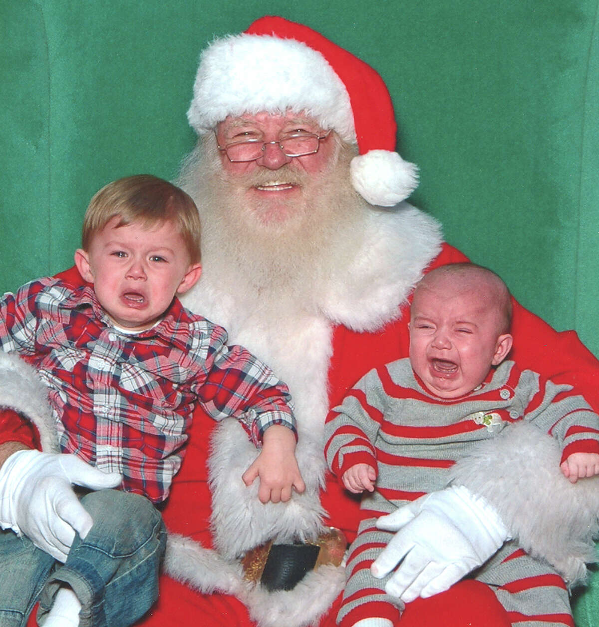 Kids crying on Santa