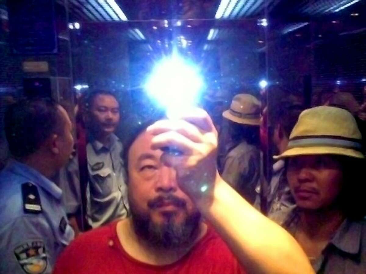 Ai Weiwei in the elevator when taken into custody by the police, Sichuan, China, 2009; photo courtesy the artist