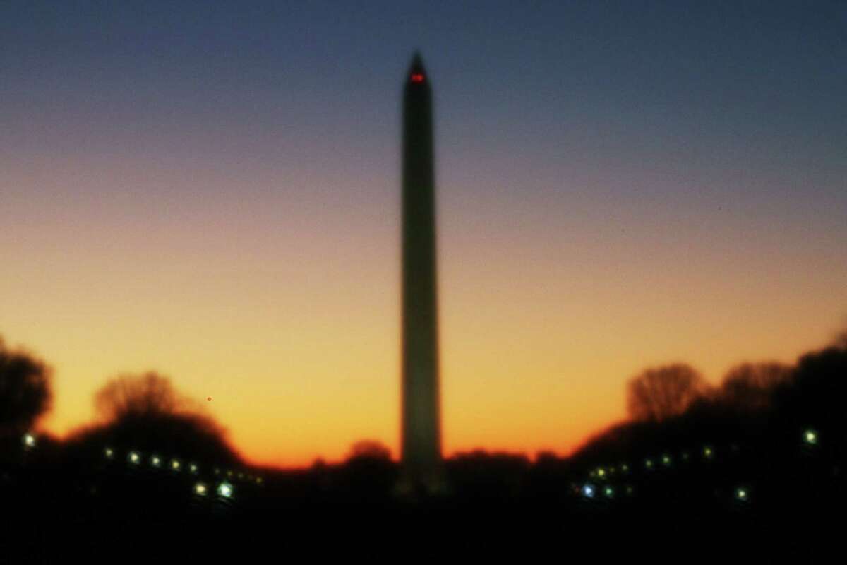 This pinhole photo of the Washington Monument at sunset was a 30-second exposure made with the help of a tripod.