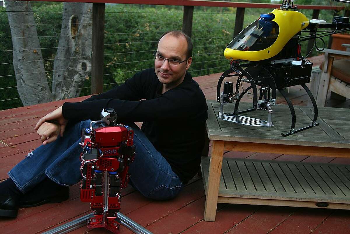 **EMBARGO: No electronic distribution, Web posting or street sales before Tuesday 12:01 a.m. ET Dec. 4, 2013. No exceptions for any reasons. EMBARGO set by source.** Andy Rubin, the engineer heading Google's robotic effort and the man who built the Android software for smartphones, in Los Altos Hills, Calif., Oct. 29, 2013. Google has acquired seven companies in hopes of automating electronics assembly and maybe even taking on Amazon in retail delivery. (Jim Wilson/The New York Times)