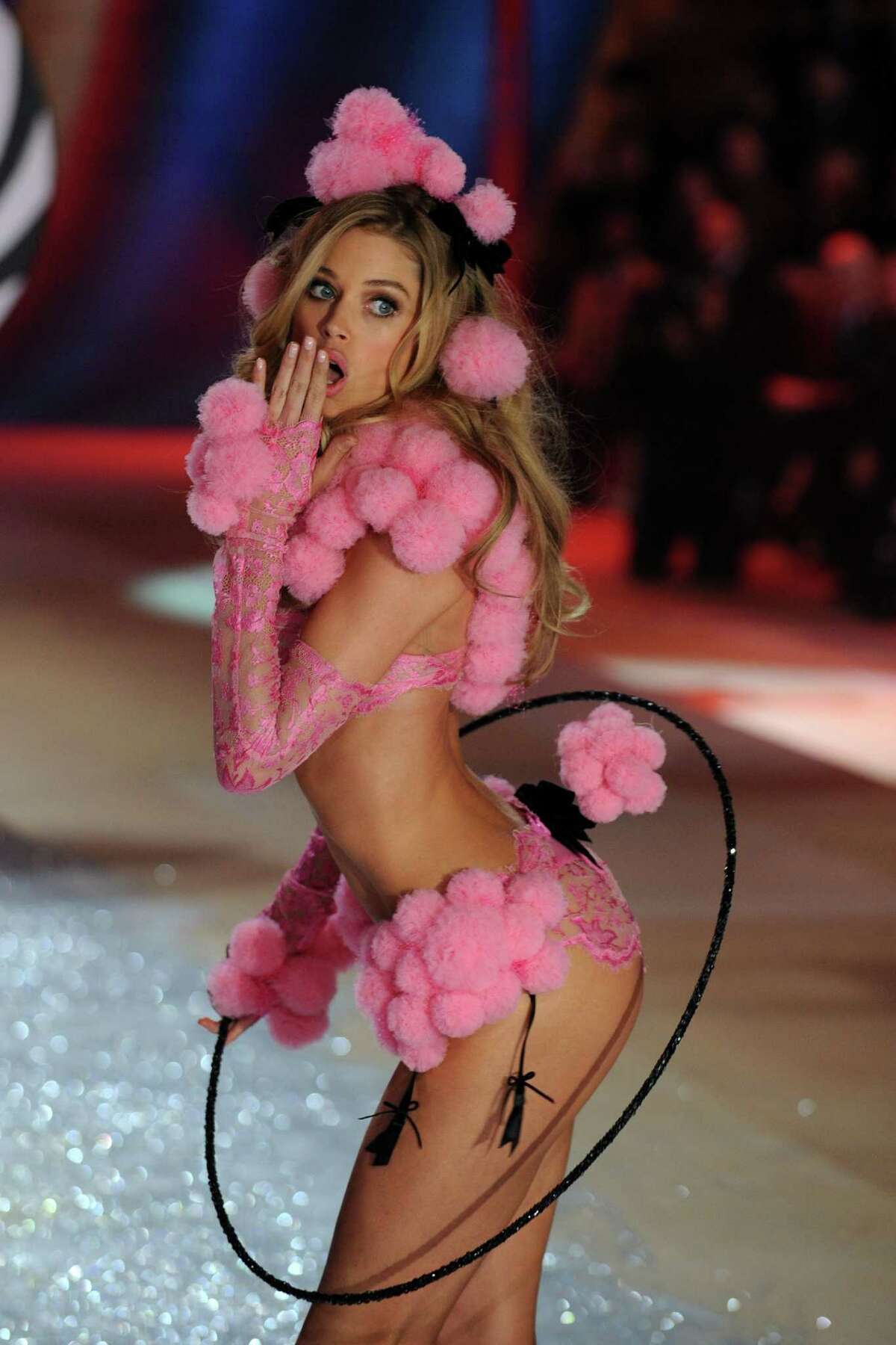 2012: Doutzen Kroes walks the runway during the Victoria's Secret 2012 Fashion Show on November 7, 2012 in New York City.