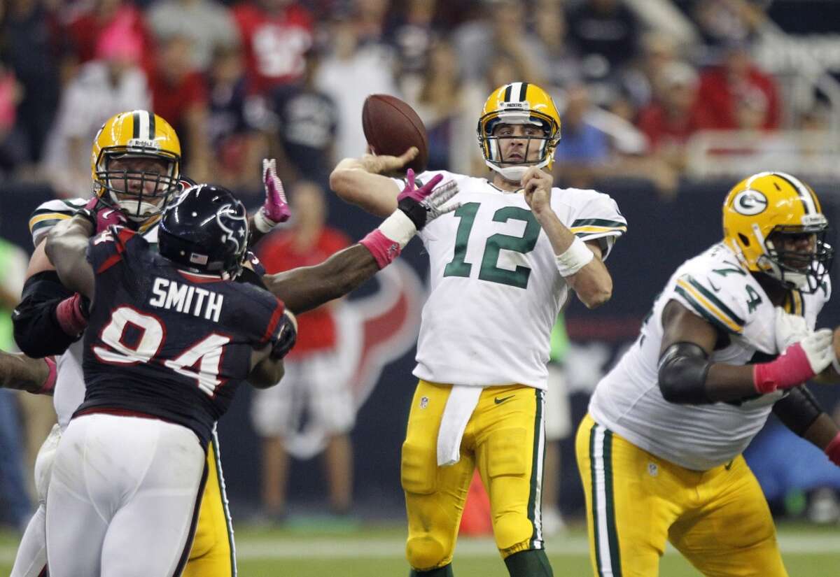 Aaron Rodgers and the Green Bay Packers beat the Texans 42-24 in 2012, the last time the two teams met.