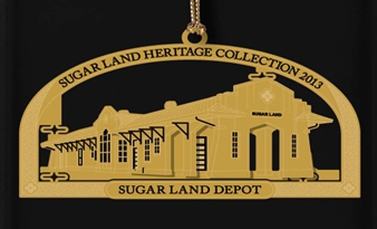 The Sugar Land Heritage Foundation Christmas ornament for 2013 features the Sugar Land Depot.