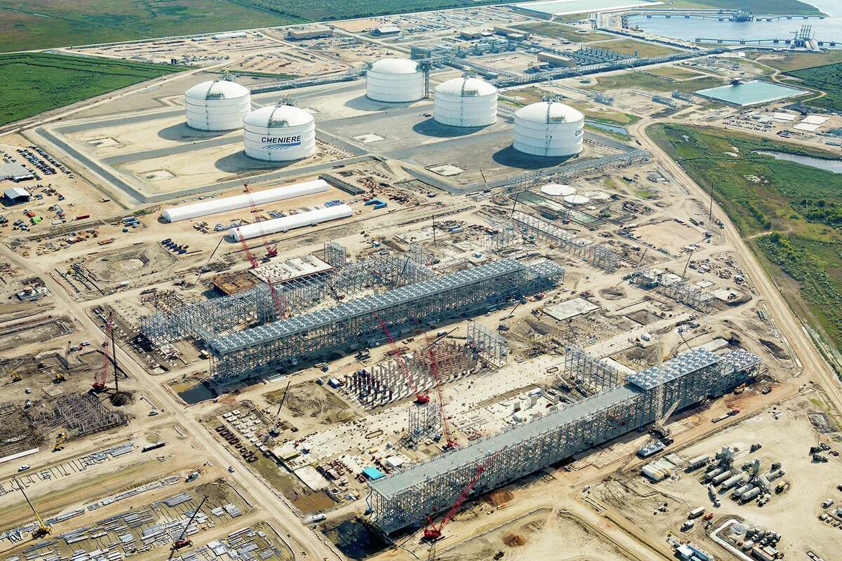 Construction continues on Cheniere Energy Partners' Sabine Pass natural gas liquefaction and export terminal in Cameron Parish, La. The Houston-based company has sought to become America's first exporter of natural gas.