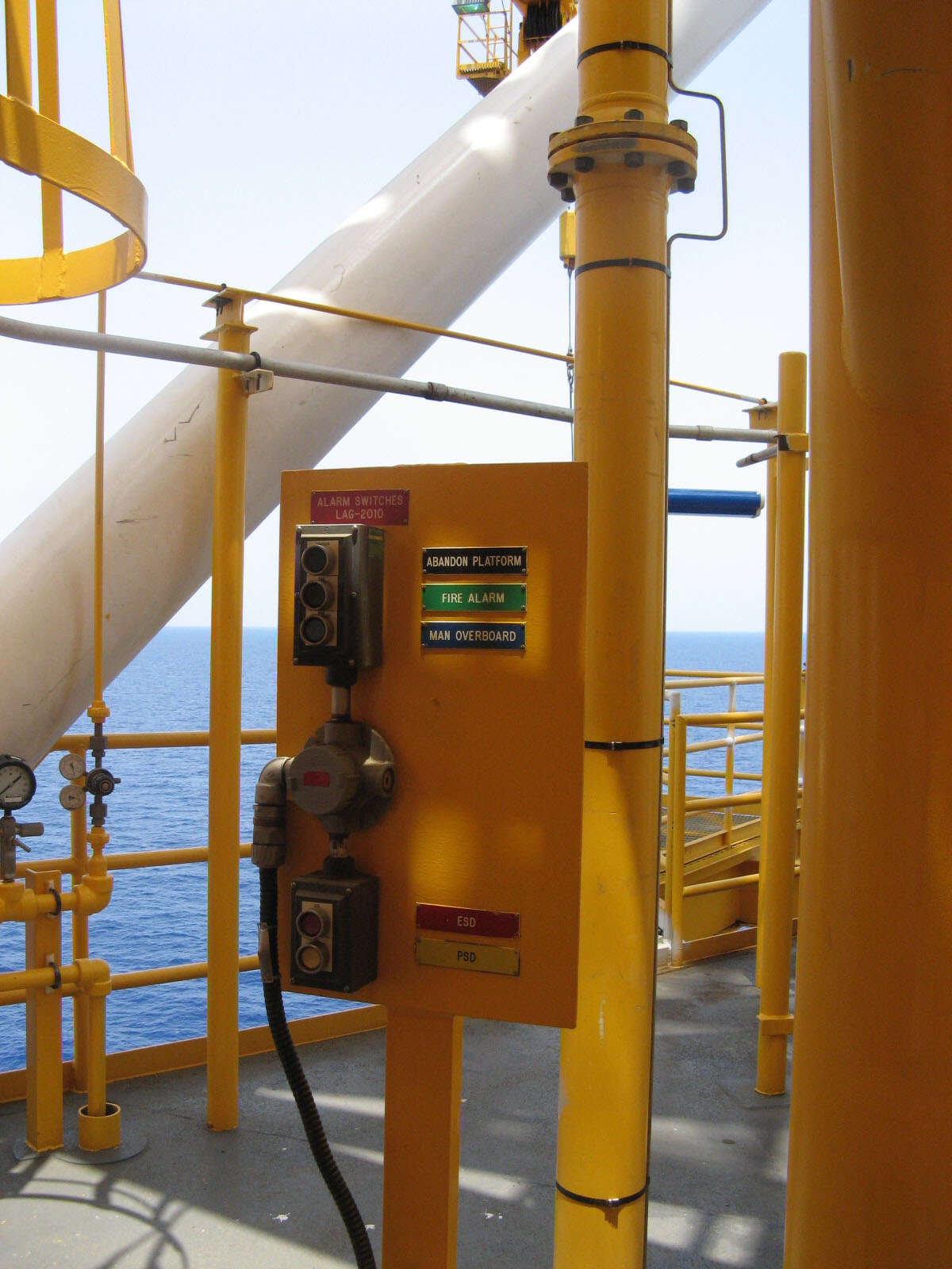 Alarm switches on the Independence Hub, a natural gas platform operated by Anadarko Petroleum Corp., in the Gulf of Mexico. Credit: Kristen Hays/Houston Chronicle