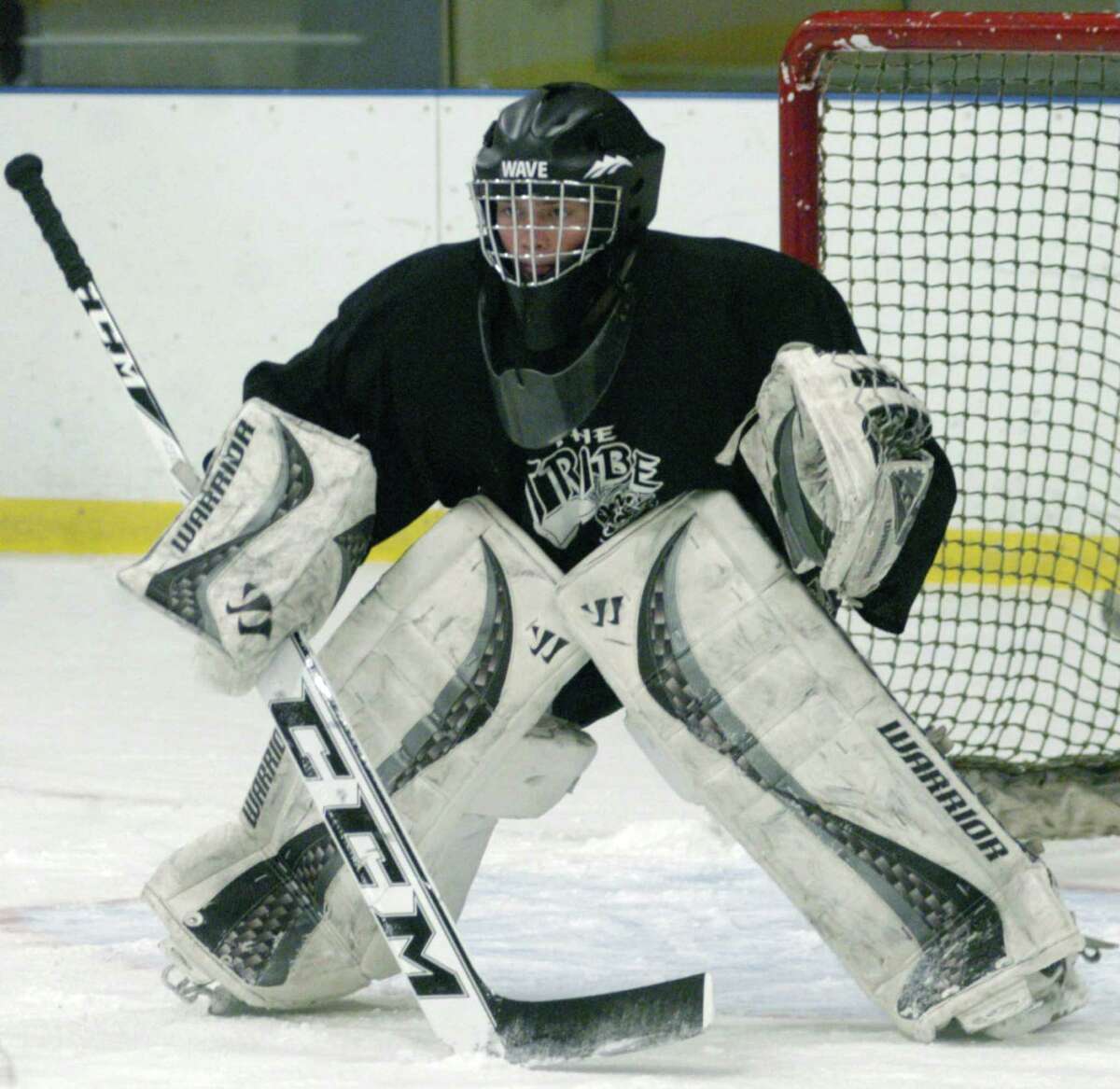 Green Wave goaltender Nick Capriglione is expected to anchor a strong defense this season for New Milford High School's ice hockey team. Dec. 8, 2013