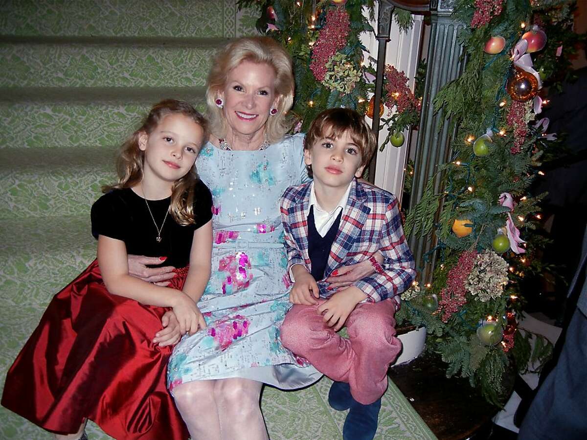 Daisy Traina (at left) with her grandmother, Dede Wilsey, and cousin, Johnny Traina, at Wilsey's annual Christmas Party. Dec 2013. By Catherine Bigelow