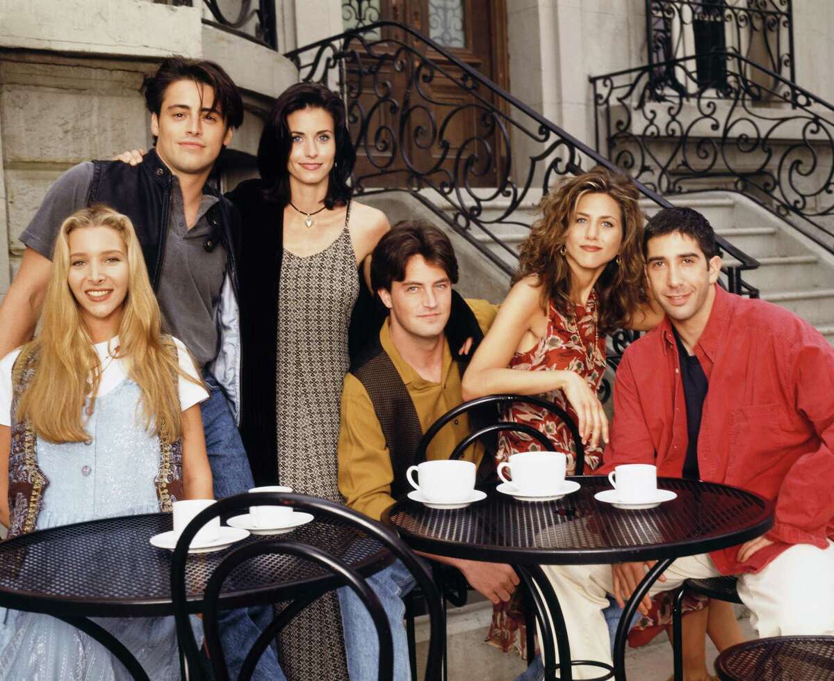 The cast of "Friends," from left: Lisa Kudrow as Phoebe Buffay, Matt LeBlanc as Joey Tribbiani, Courteney Cox as Monica Geller, Matthew Perry as Chandler Bing, Jennifer Aniston as Rachel Green and David Schwimmer as Ross Geller.