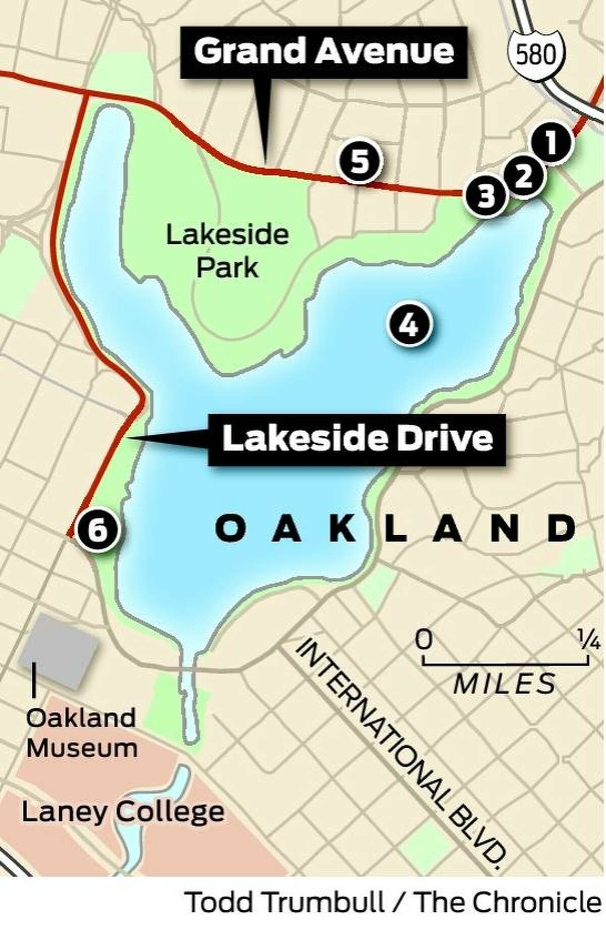 A visit to Oakland's Grand Avenue, Lakeside Drive