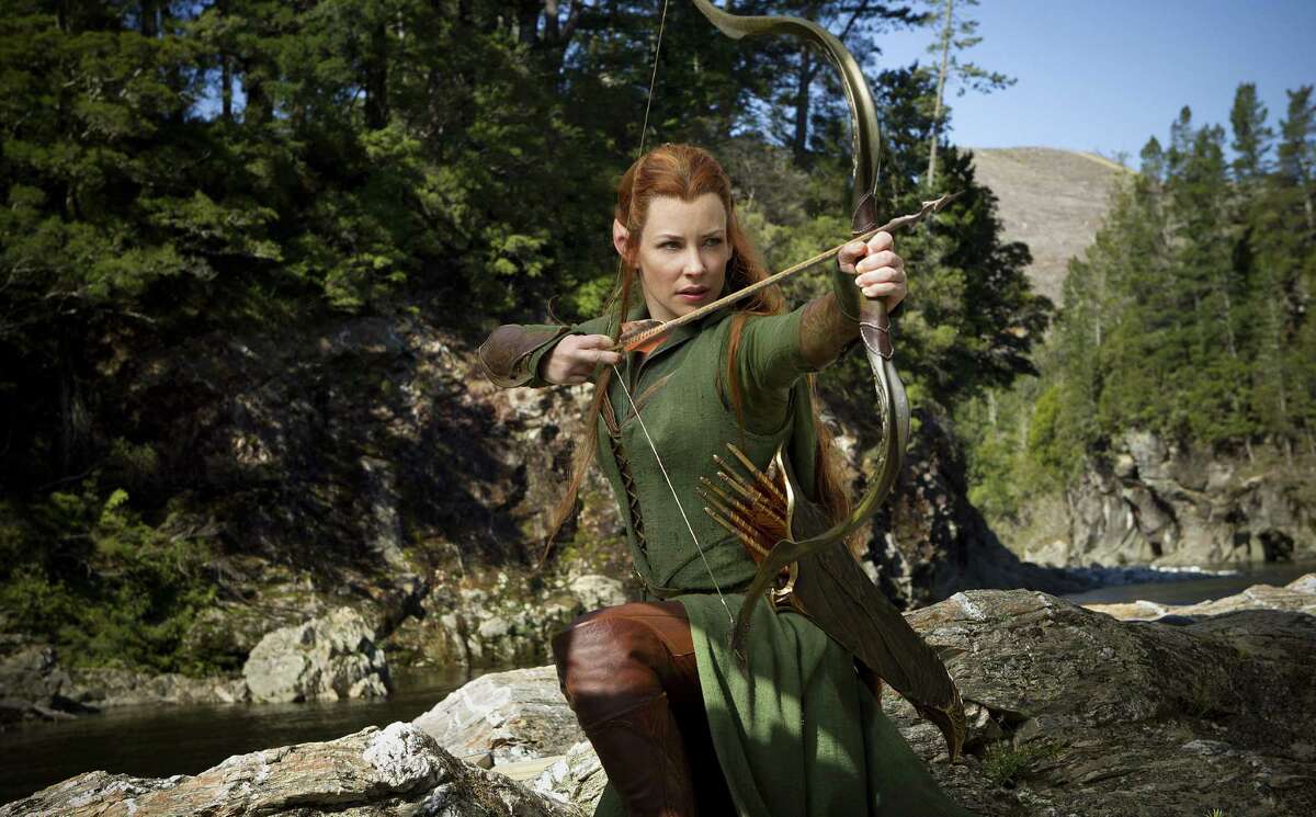 Evangeline Lilly plays Tauriel, a Woodland Elf, in “The Hobbit: The Desolation of Smaug.”