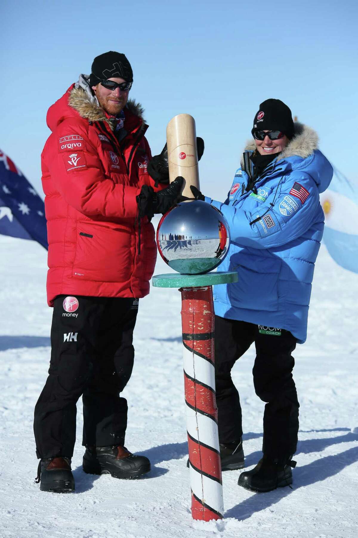 After more than three weeks of pulling sleds across the frozen wastes of Antartica, Prince Harry, right, made it to the South Pole as part of the Walking with the Wounded charity trek. The Britain-based charity funds training for wounded service members to find employment.