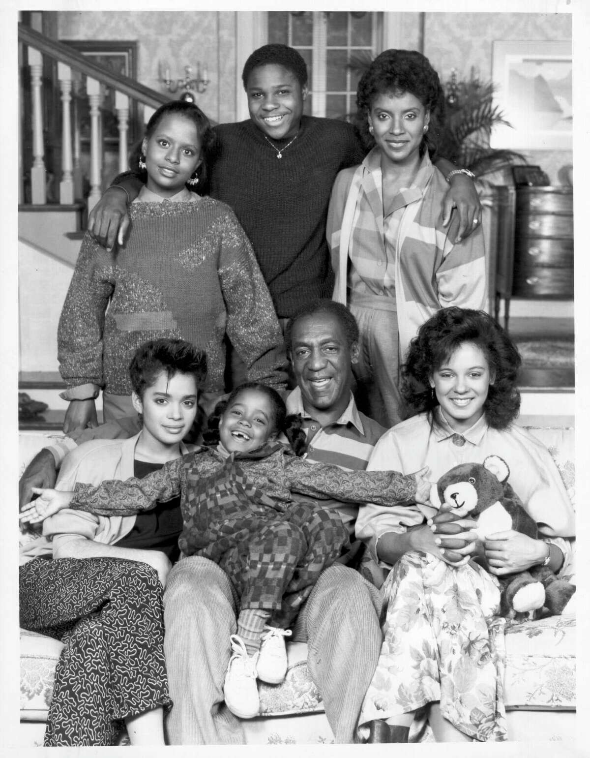 The cast of "The Cosby Show" is seen in this photo from Sept. 13, 1985. Front row, left to right: Lisa Bonet, Bill Cosby, Keshia Knight Pulliam and Phylicia Ayers-Allen; Back row, left to right: Sabrina Le Beauf, Tempestt Bledsoe and Malcolm-Jamal Warner.