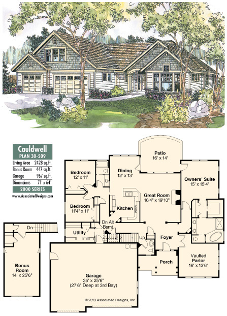 House Plans: Cauldwell a single-level rustic