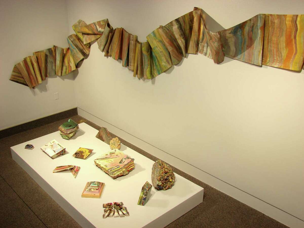 Laura Moriarty, Fossil River, pigmented beeswax and paper, 2008-2013, on exhibition in "Second Nature" at Albany Airport Gallery through March 9 (Courtesy Albany Airport Gallery)