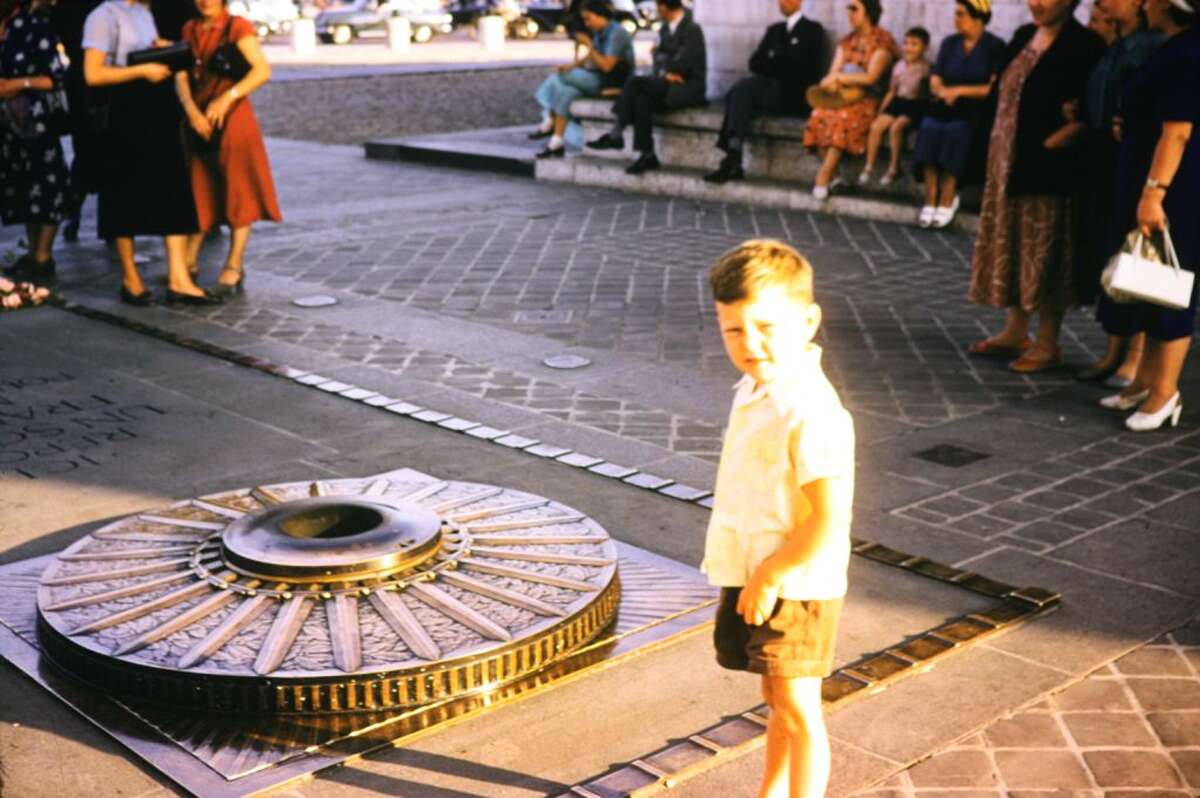 Then: Schertz resident Quentin Killlian at age 6 at the Arc de Triomphe in Paris in 1952.