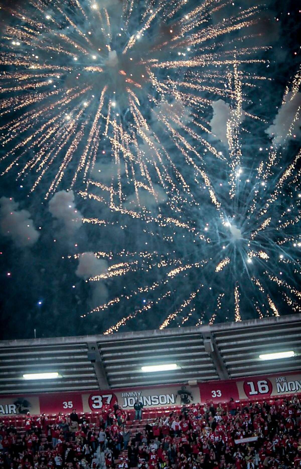 The San Francisco 49ers take the files to play the Atlanta Falcons at  Candlestick Park in San Francisco on December 23, 2013. Today is the final  regular season game played at Candlestick