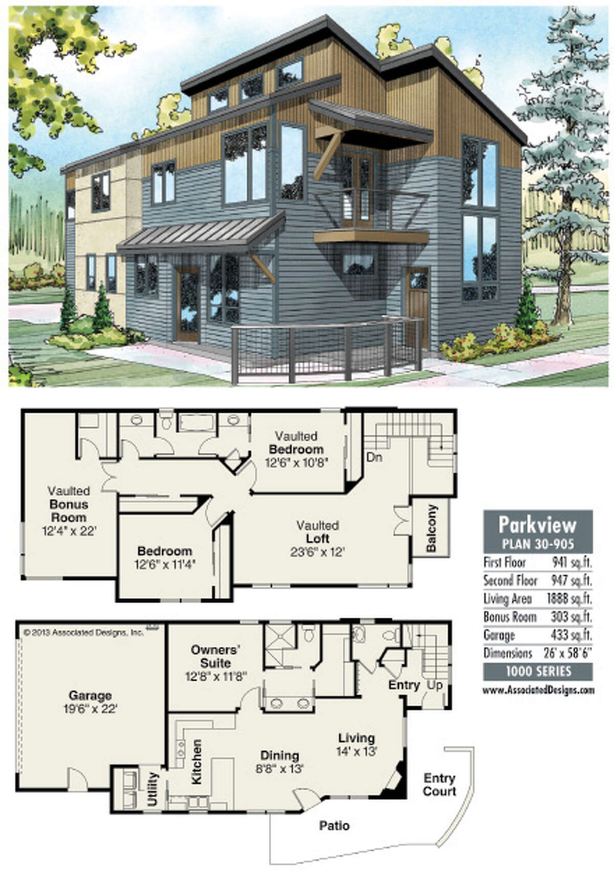 House Plans: Parkview will fit on a narrow lot