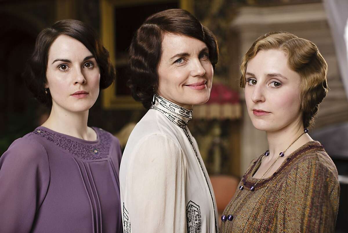 Mary Crowley (Michelle Dockery), Elizabeth McGovern as Lady Cora, Laura Carmichael as Lady Edith from "Downton Abbey: Season 4" to be broadcast January 5, 2014 on PBS.