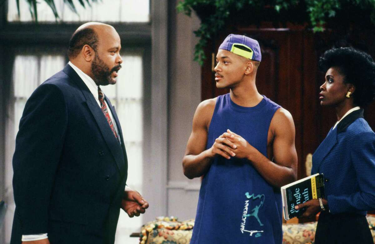 Shown are James Avery, left, as Philip Banks, Will Smith as William Smith, and Janet Hubert as Vivian Banks.﻿