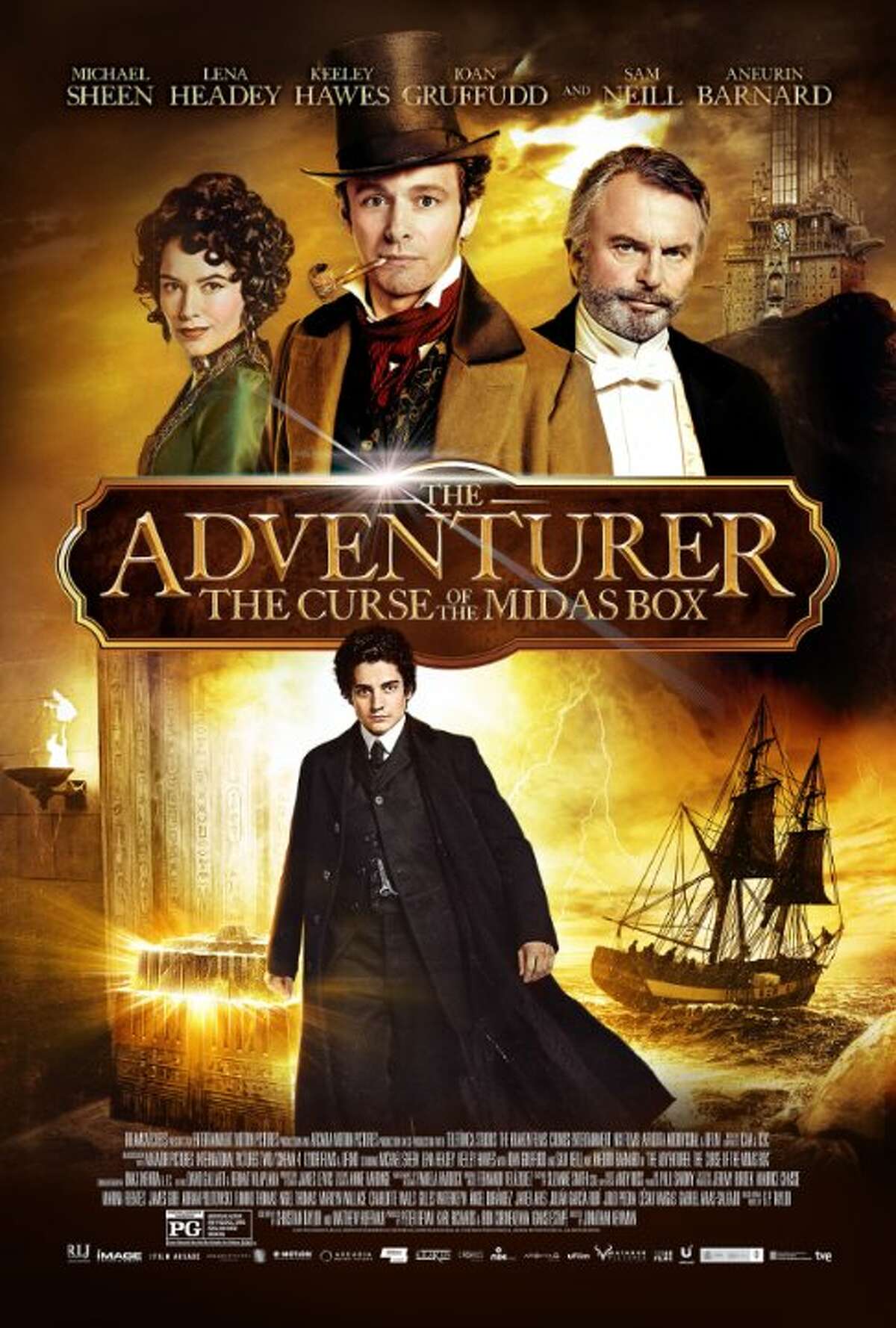 Adventurer: The Curse of the Midas Box Starring: Michael Sheen, Lena Headey, Sam Neill Release date: Jan. 10 When Mariah's brother is kidnapped, he discovers that the key to getting him back hinges on finding an extraordinary box that turns everything placed inside it to gold.