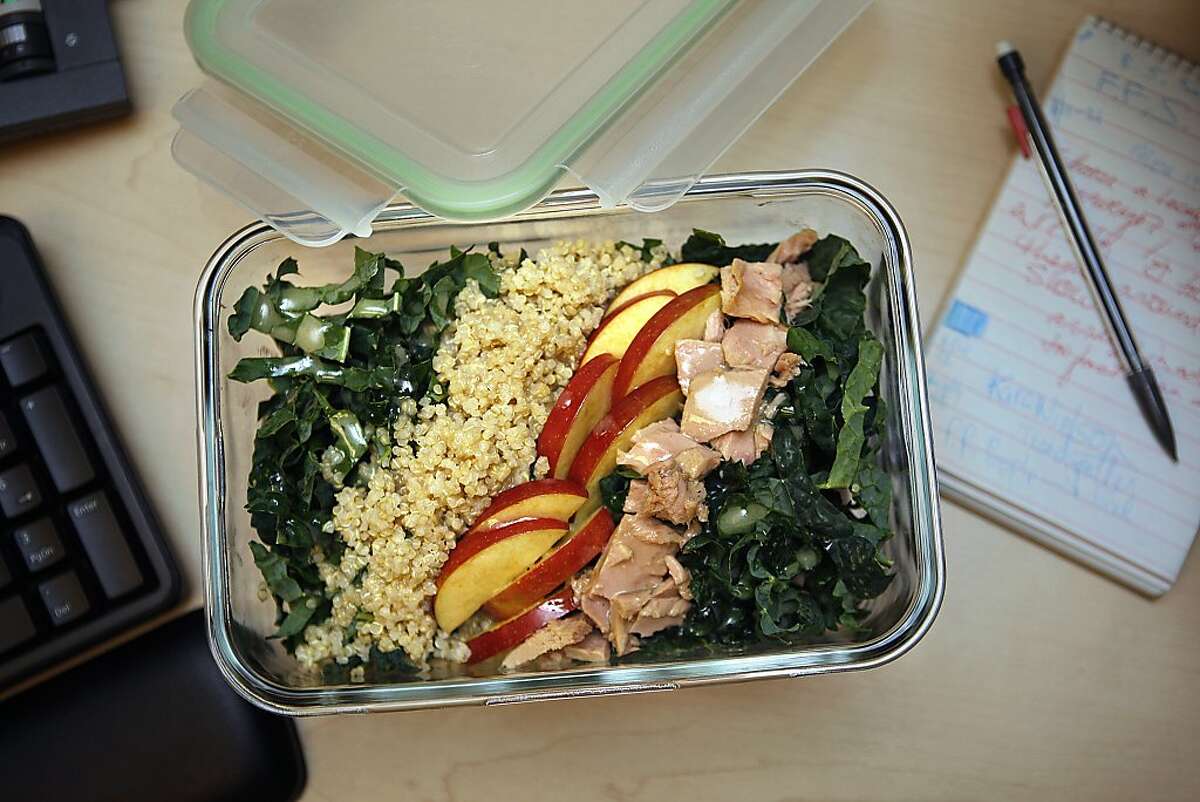 Kale and quinoa salad with apples and tuna styled by Amanda Gold in San Francisco, Calif., on Tuesday, December 31, 2013.