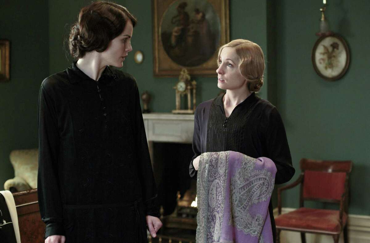 A mourning Lady Mary (Michelle Dockery) (left) rebuffs all urging to “re-enter the land of the living” despite urging by Anna (Joanne Froggatt) and the rest of the “Downton” household.