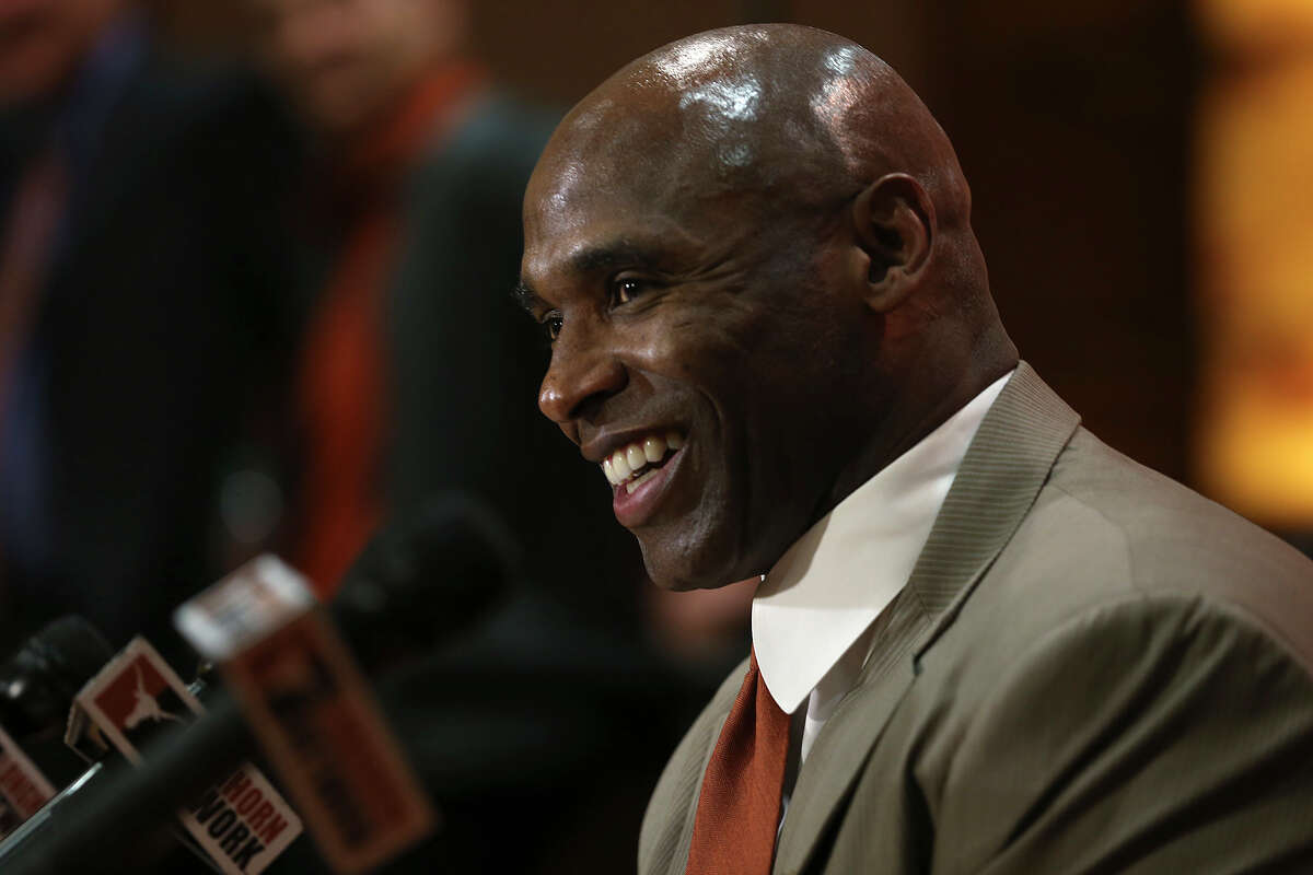 University of Texas Head Football Coach Charlie Strong speaks a press conference at the campus in Austin, Monday, Jan. 6, 2014. Strong, 53, formerly University of Louisville coach, took the job Sunday night replacing Mack Brown.
