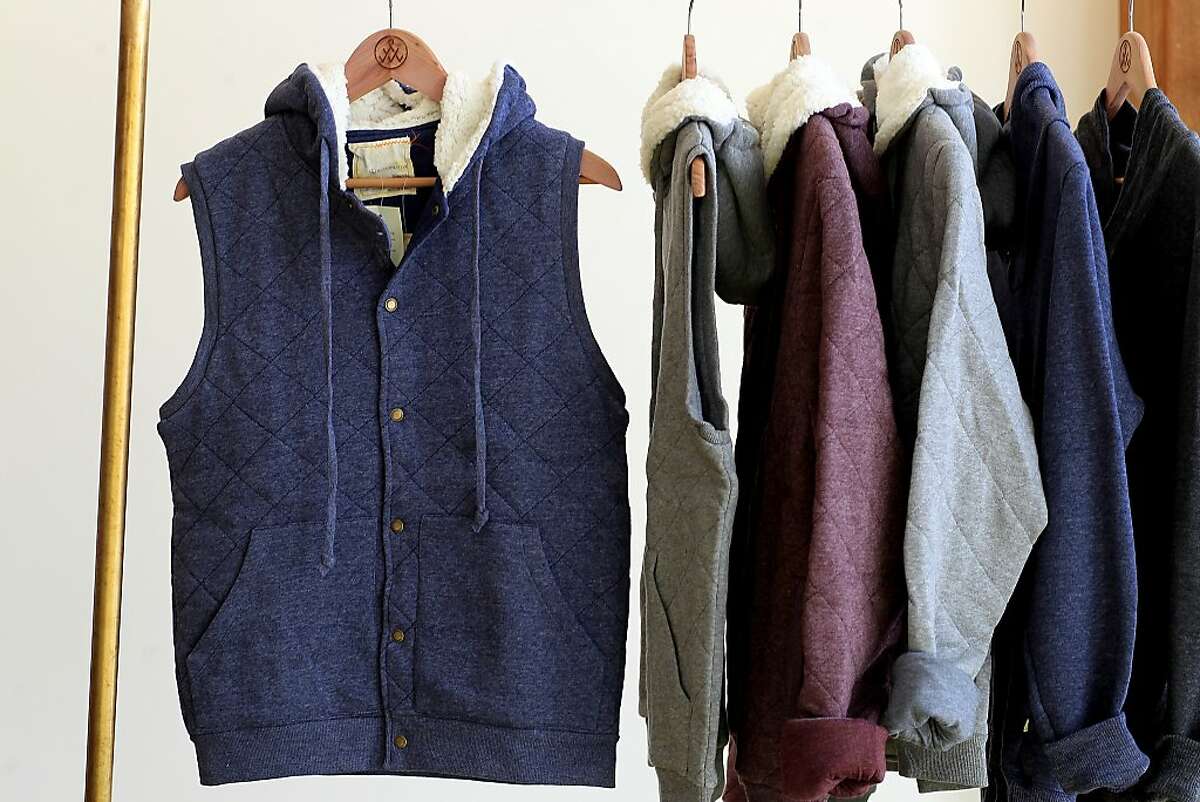 This is the quilted collection at Alternative featuring vests and hoodies with Sherpa lining Monday December 9, 2013 in San Francisco, Calif. A new shop called Alternative is opening in San Francisco's Hayes Valley which features organic and sustainable apparel and accessories including jewelry.