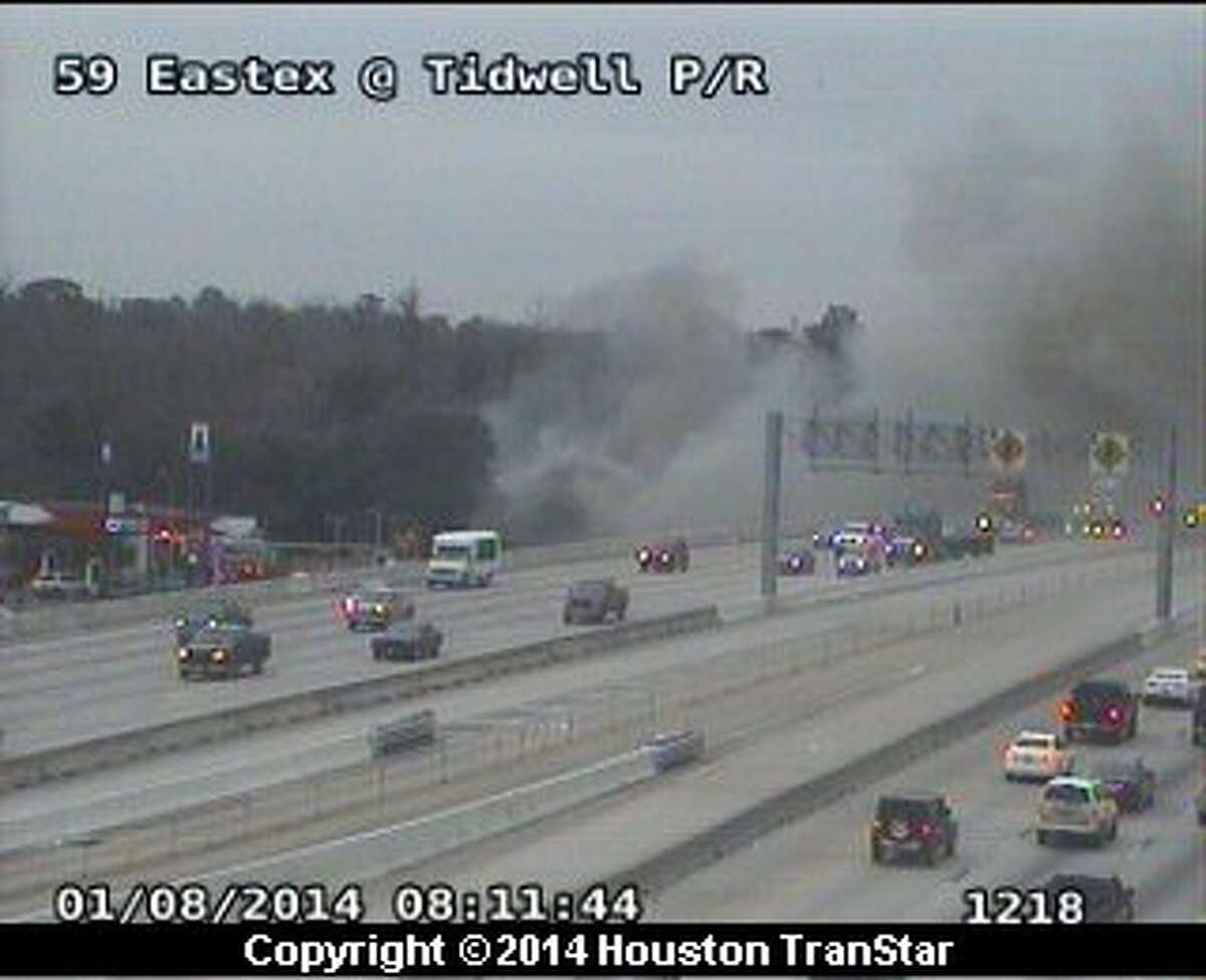 Motel fire sends smoke above Eastex Freeway