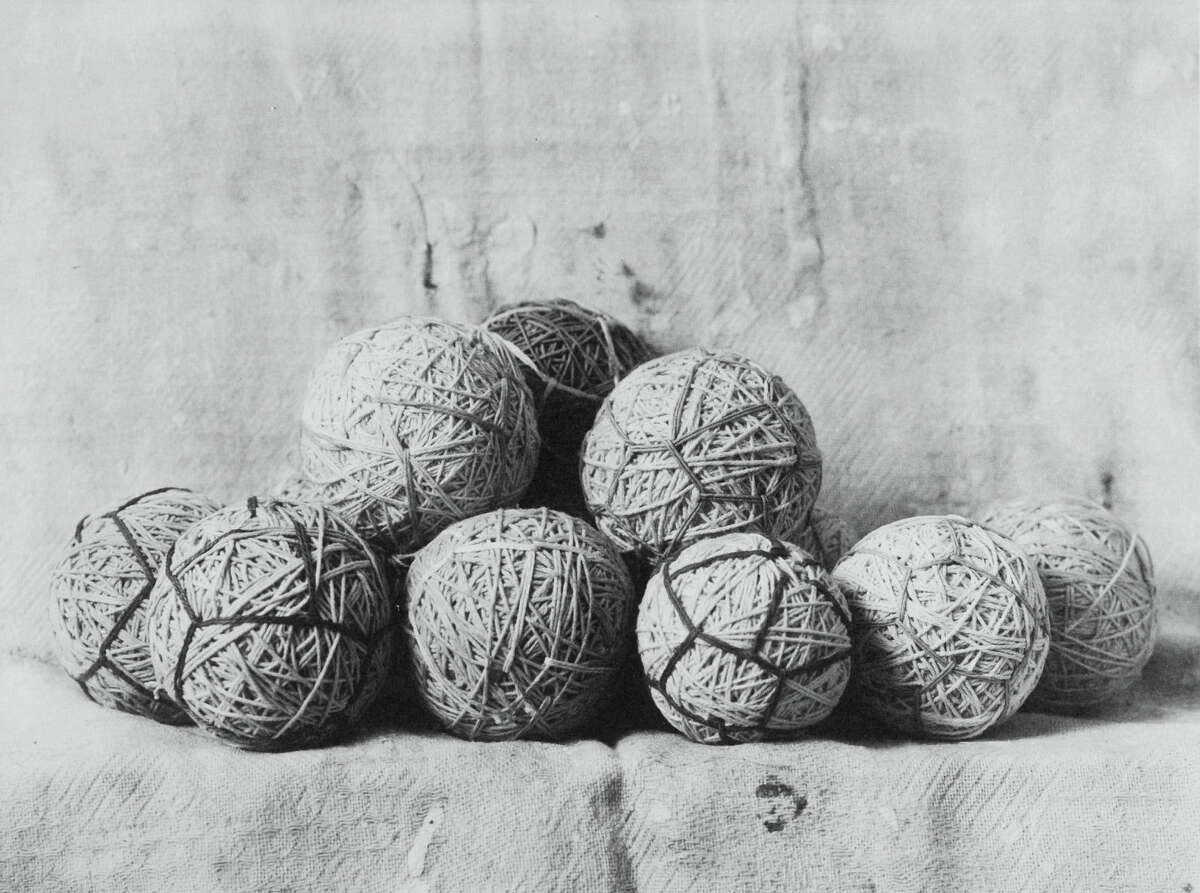 Kent Rush's new series of collotype, including “Bolas de Hilo,” depicts “odd objects.”