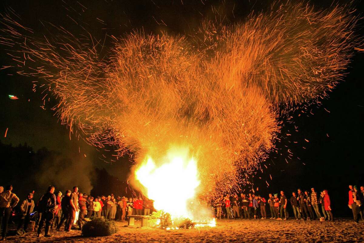 Christmas trees turned into inferno