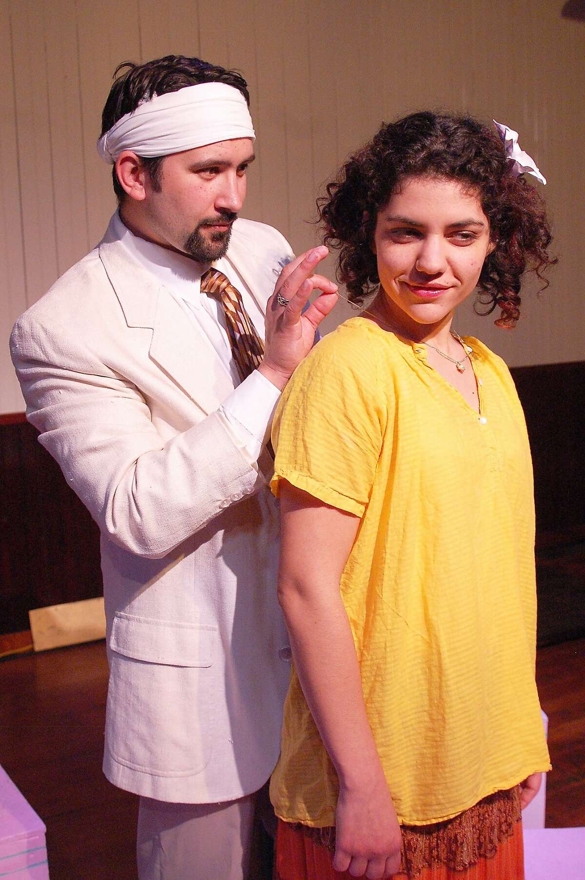 Moises (Nick Garcia) courts Helena (Carla Pauli) in Alter Theater's "The River Bride"