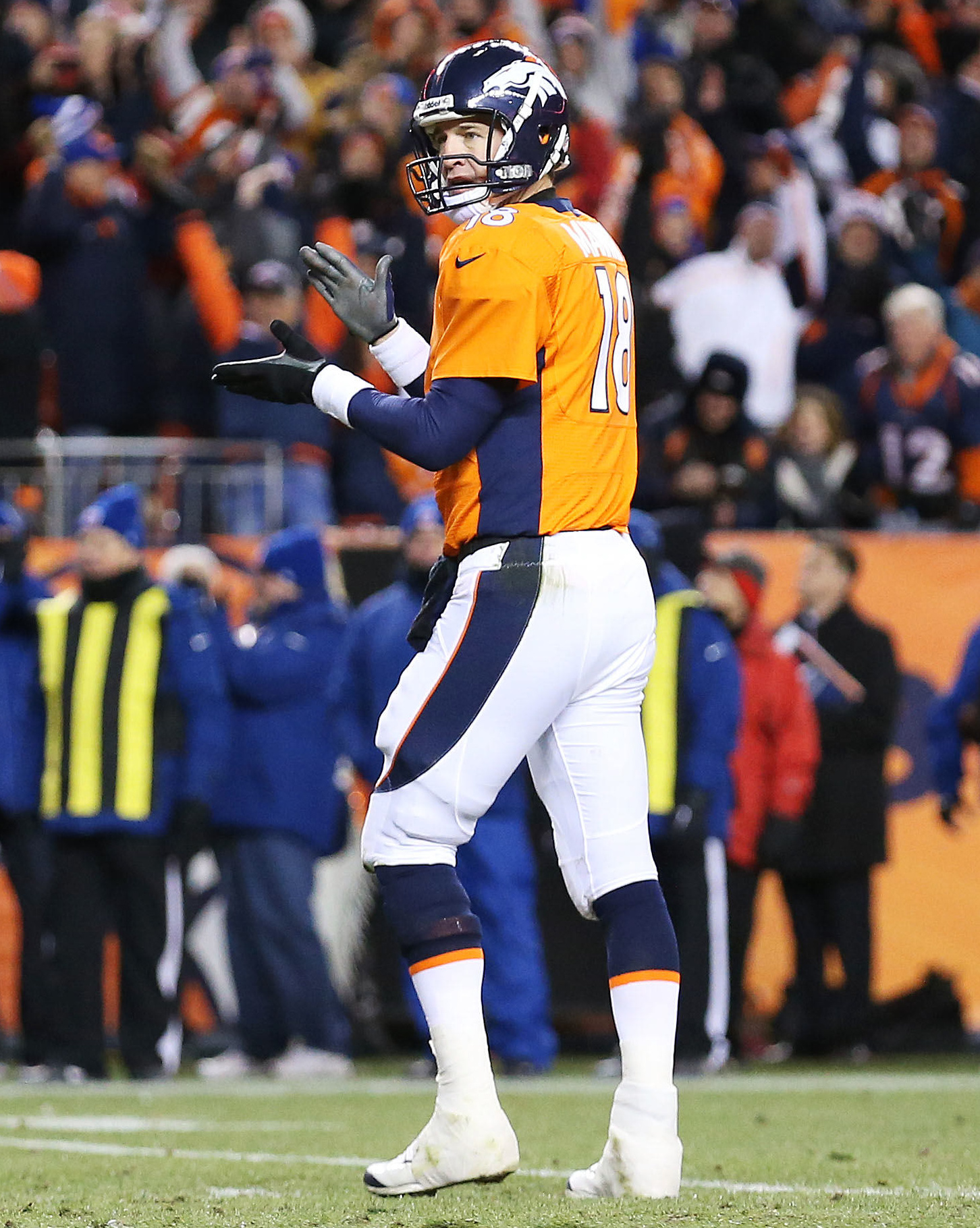 Wide receiver Wes Welker (83) during the AFC Championship playoff