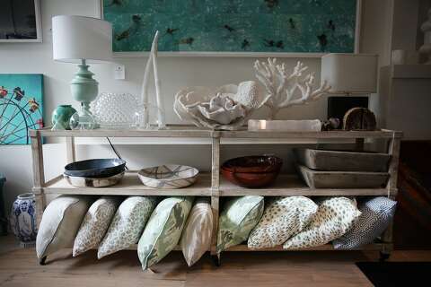 Design Art Are In Genes Of Owner Anyon Atelier Sfgate Pillows Ceramic Bowls Trays Lamps And Other Items For Are Displayed On