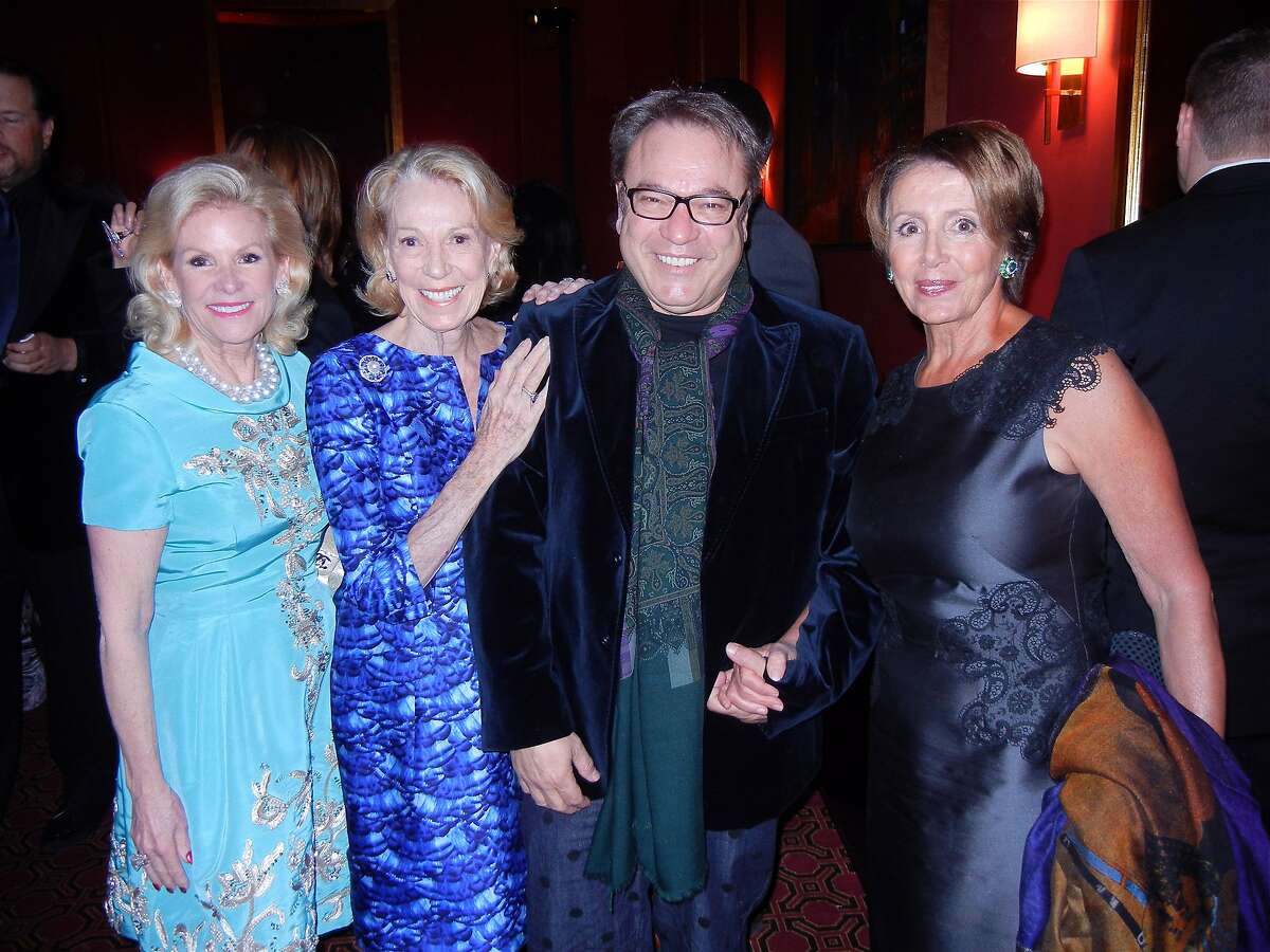 Dede Wilsey (at left) with Charlotte Shultz, Stanlee Gatti and Rep. Nancy Pelosi at the San Francisco Symphony's tribute to Gordon Getty. Jan 2014. By Catherine Bigelow