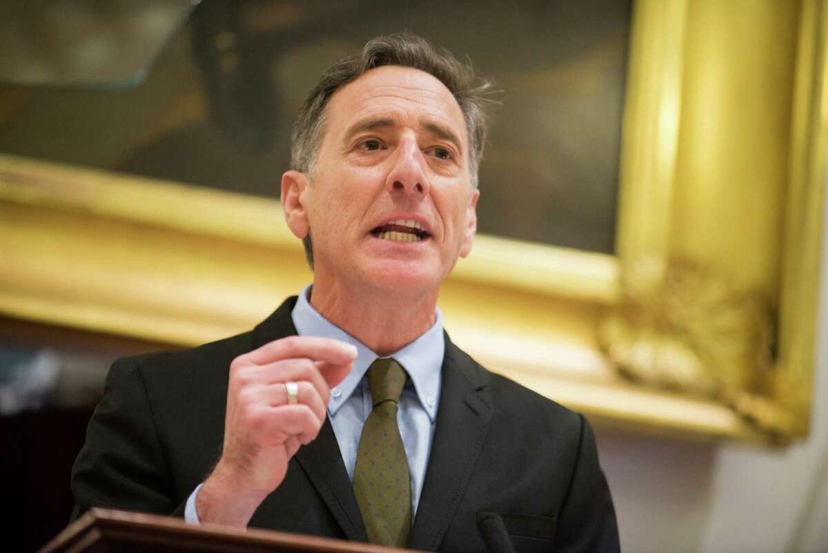 Vermont Gov. Peter Shumlin delivers the State of the State Address at the Statehouse in Montpelier, Vt., on Wednesday, Jan. 8, 2014. (AP Photo/Andy Duback) ORG XMIT: VTAD105