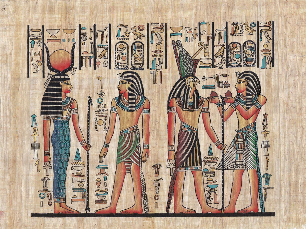 In 2200 B.C., Egyptians began to use papyrus as a surface for writing.
