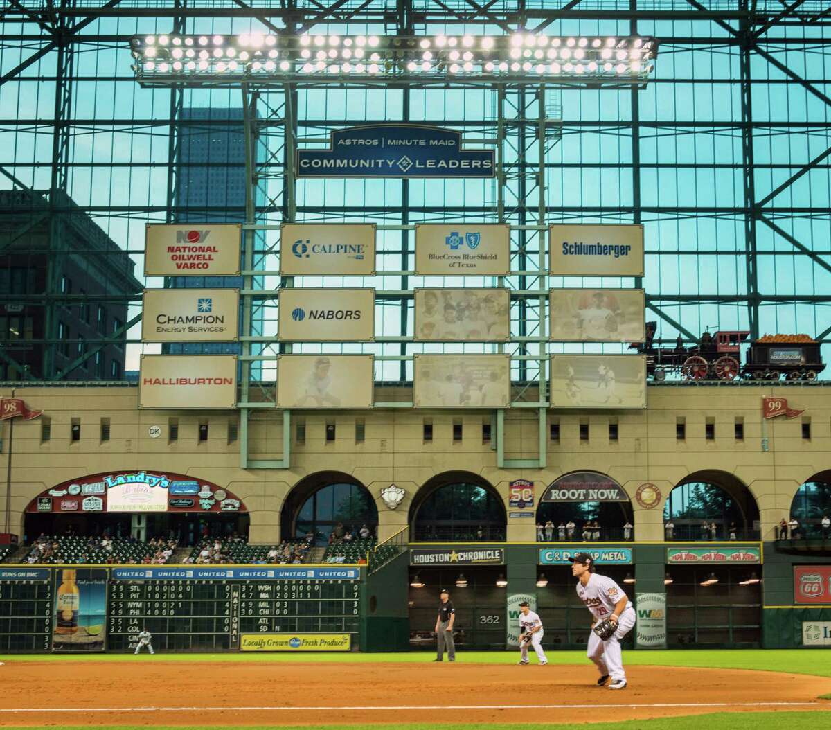 Minute Maid signage due an outfield shift