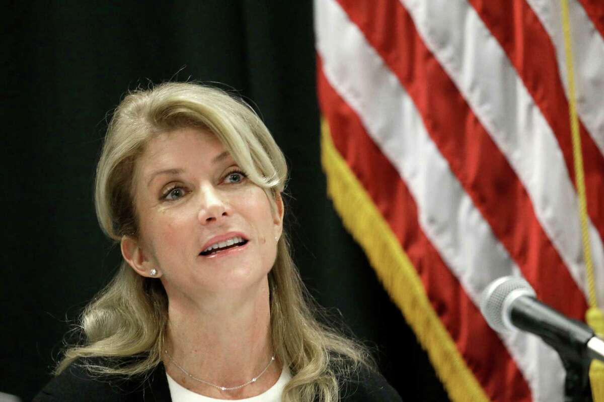 Texas Sen. Wendy Davis speaks at an education roundtable meeting in Arlington, Texas, Thursday, Jan. 9, 2014. Davis, the presumptive Democratic nominee for Texas governor, unveils education proposals at a North Texas the meeting. (AP Photo/LM Otero)