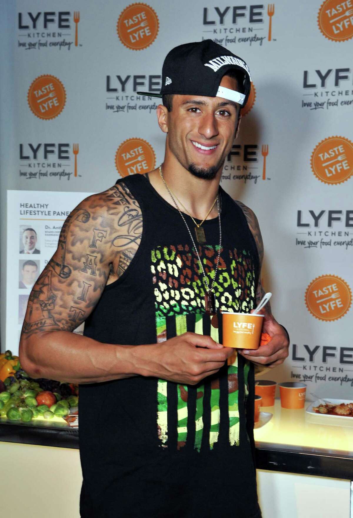Colin Kaepernick attends the gift lounge during the 48th Annual Academy of Country Music Awards at the MGM Grand Garden Arena on April 6, 2013 in Las Vegas, Nevada.